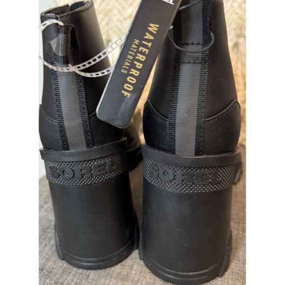 Woman's Size 8.5 Boots SOREL Brex Heel Zip black Leather Lug Sole - Picture 8 of 15